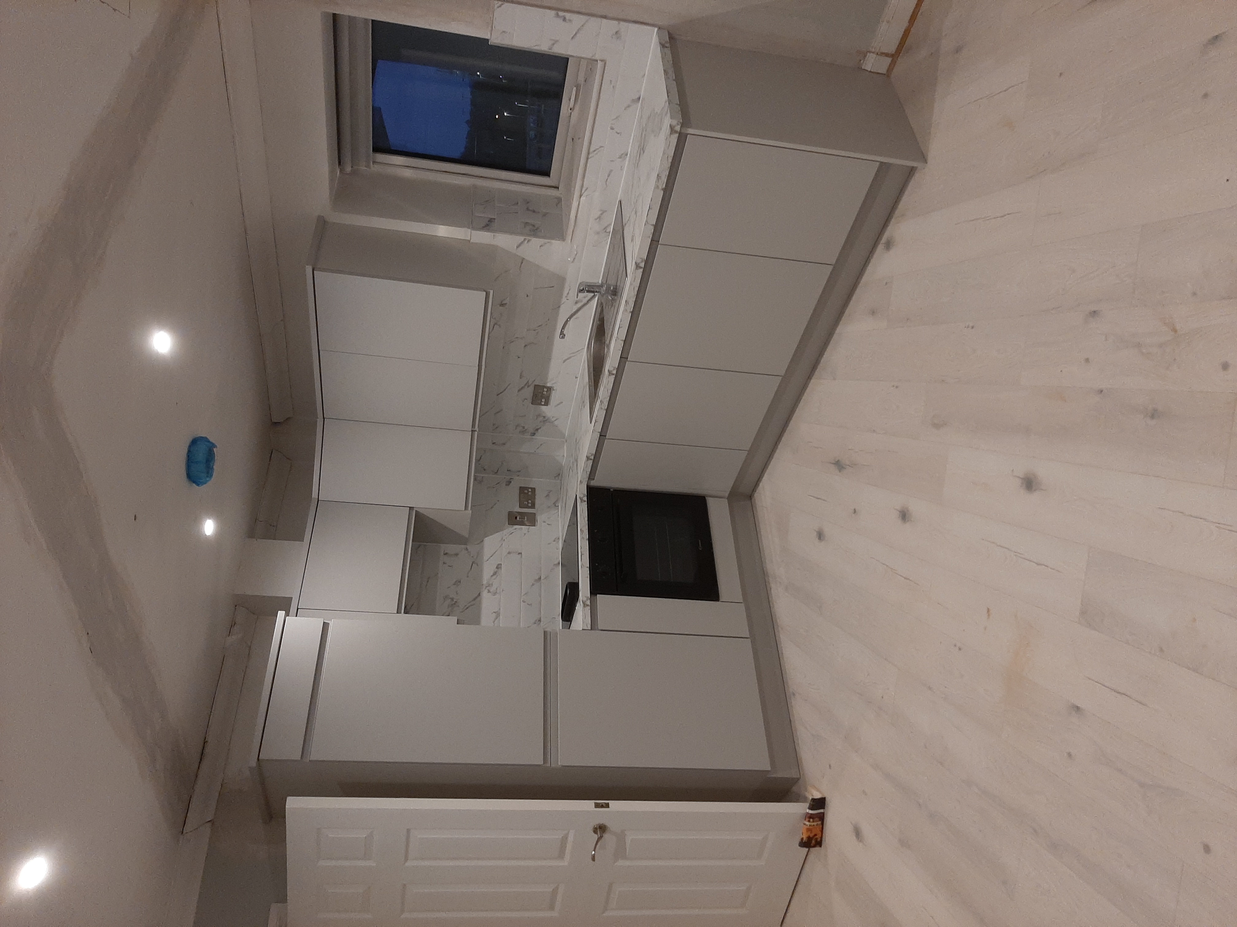 Kitchen installation with custom cabinetry